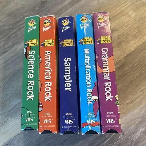 School house Rock VHS Set Of 5 Tapes Grammar Science Multiplication America Rock - Picture 7 of 8